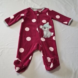Carter's Burgundy Polka Dot Footie with Koala